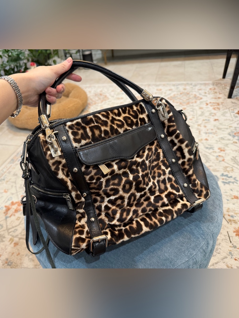 Rebecca Minkoff y2k Black Leather Satchel with Silver Hardware